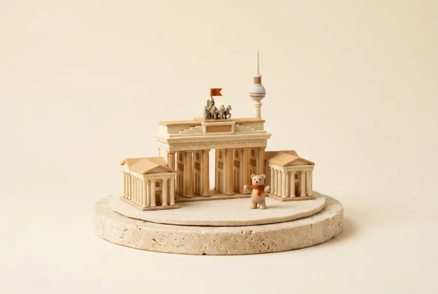 Clay miniature of the Brandenburg Gate, for Berlin