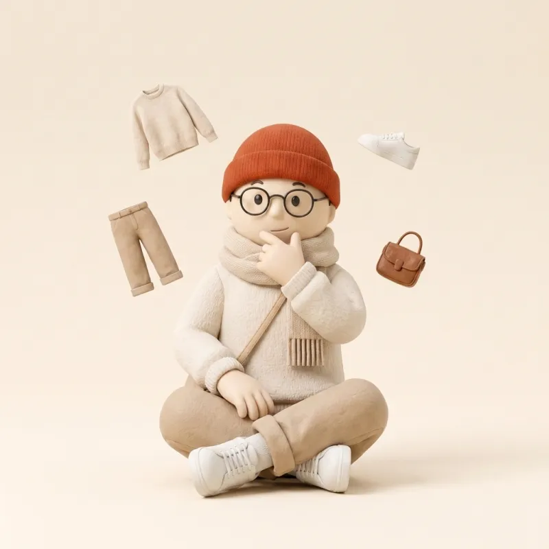 Clay Stilo sitting cross-legged, thinking, with clothes floating around